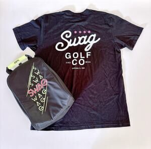 Swag Golf Co. Shoe Bag and Men's Black T-Shirt - L